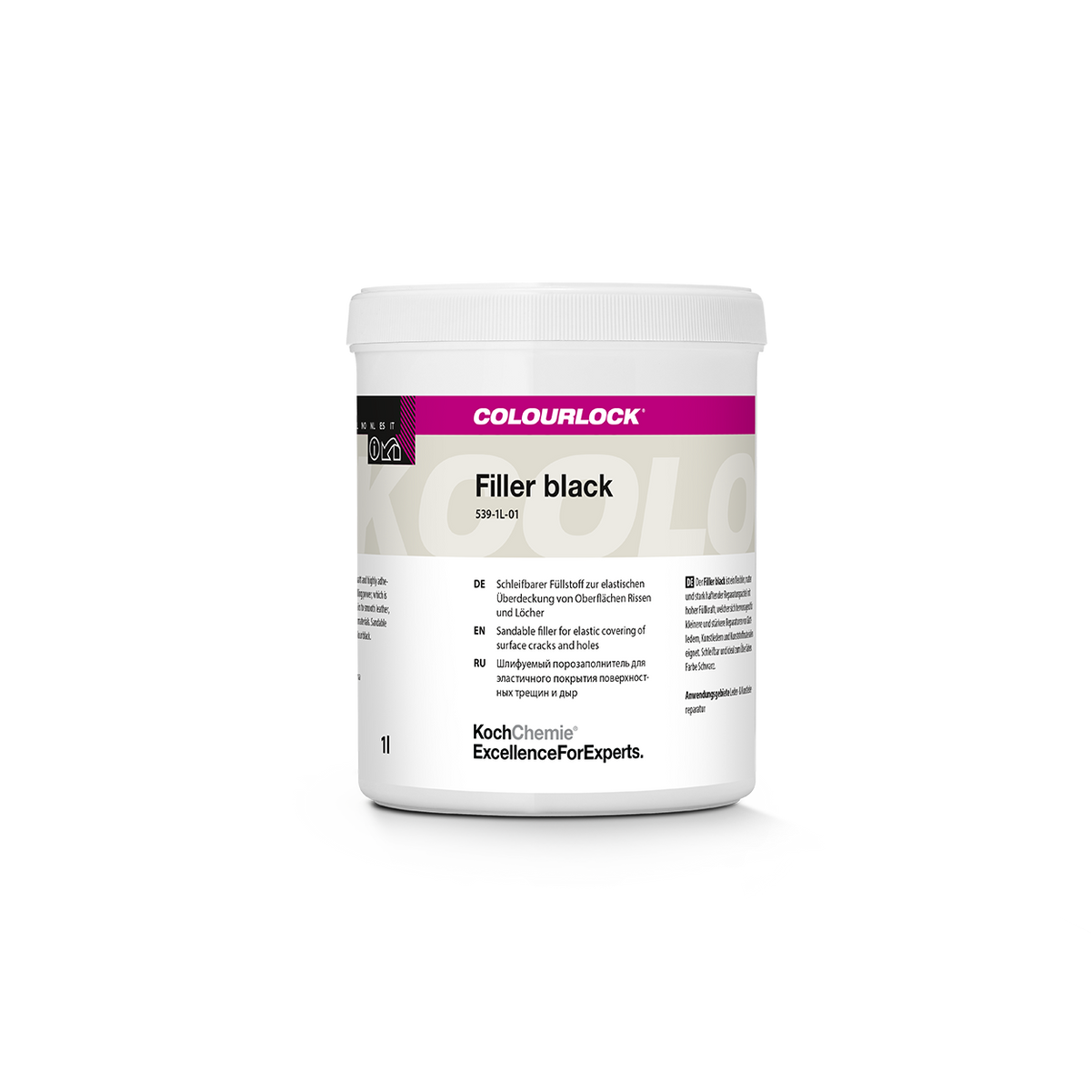 COLOURLOCK "Filler" (Black) Relleno de piel lijable para cubrir de forma elástica grietas y agujeros superficiales