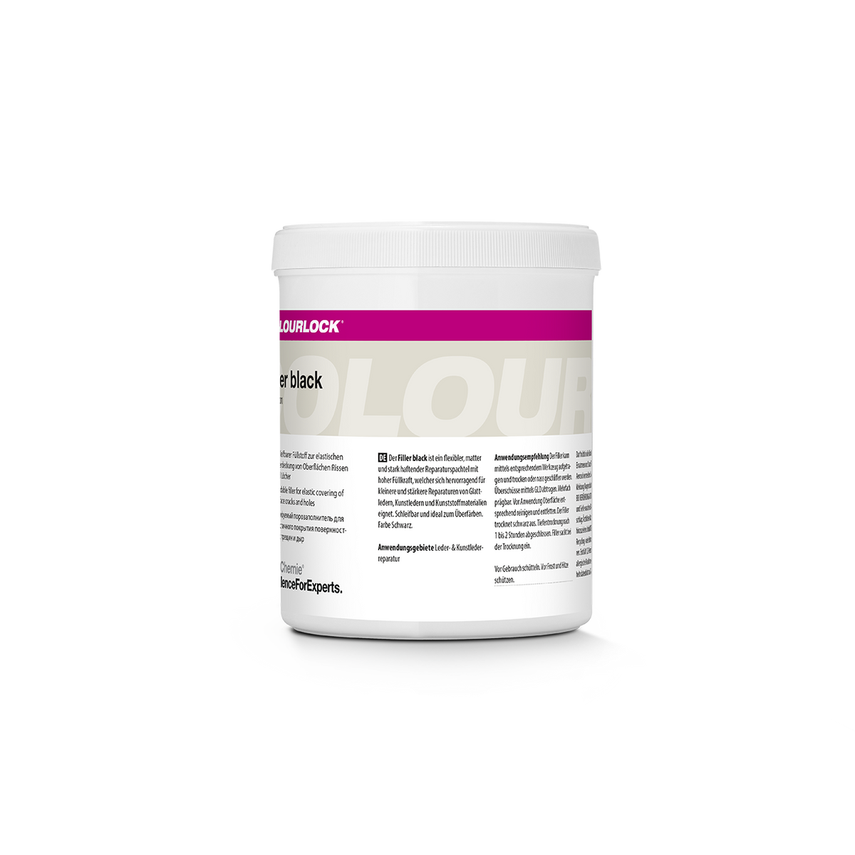 COLOURLOCK "Filler" (Black) Relleno de piel lijable para cubrir de forma elástica grietas y agujeros superficiales