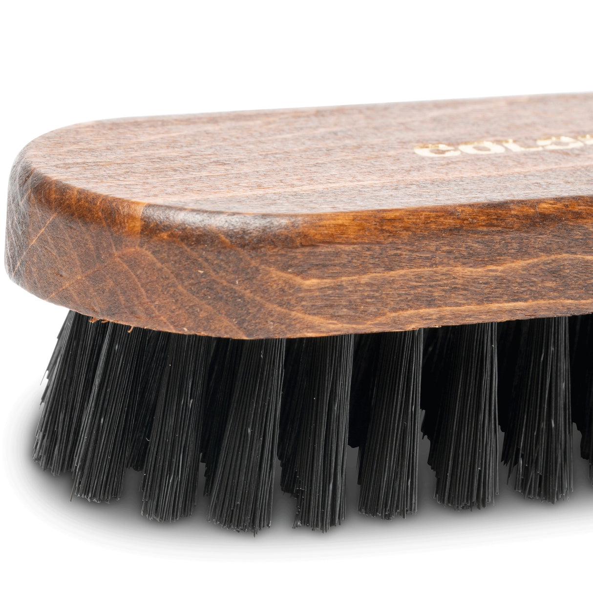 detailing1depot.comLOURLOCK Leather Cleaning Brush — Nahaufnahme von Holzkörper und Borsten