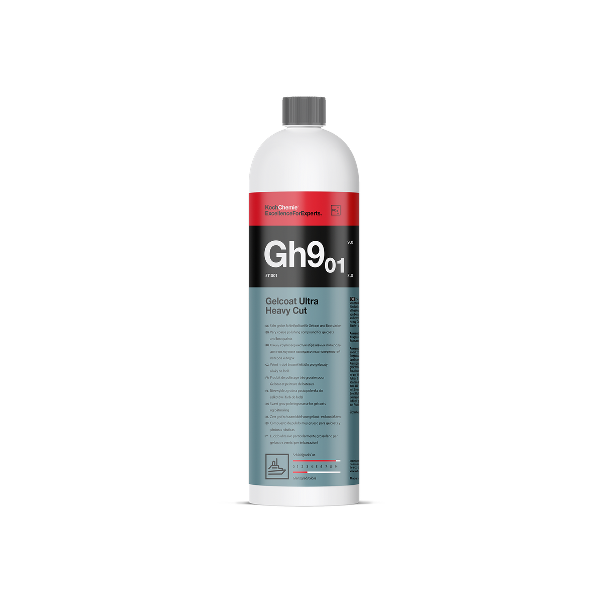 Gelcoat Ultra Heavy Cut "Gh9.01" Pulido de corte muy abrasivo para gelcoat y pintura náutica (línea Marine)