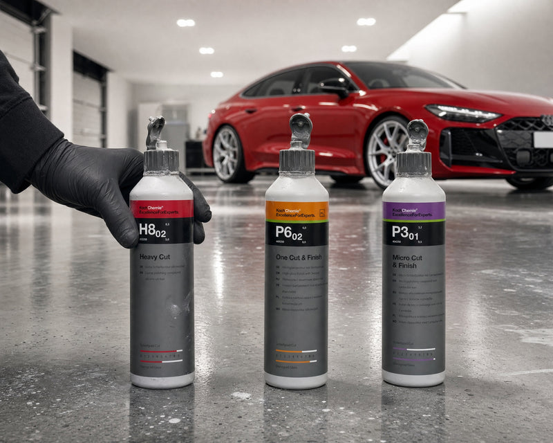 Detailing1 Spotlight: Koch-Chemie Heavy Cut „H8.02“, One Cut & Finish „P6.02“ und Micro Cut & Finish „P3.01“