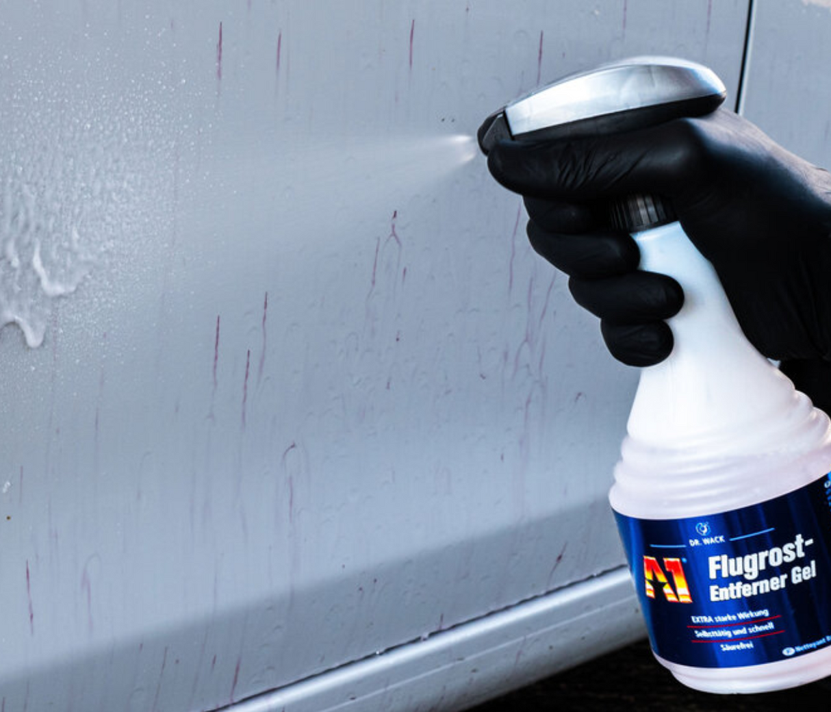 Detailing1 Dr. Wack A1 Flugrost-Entferner Gel Flugrostentferner — in der Anwendung